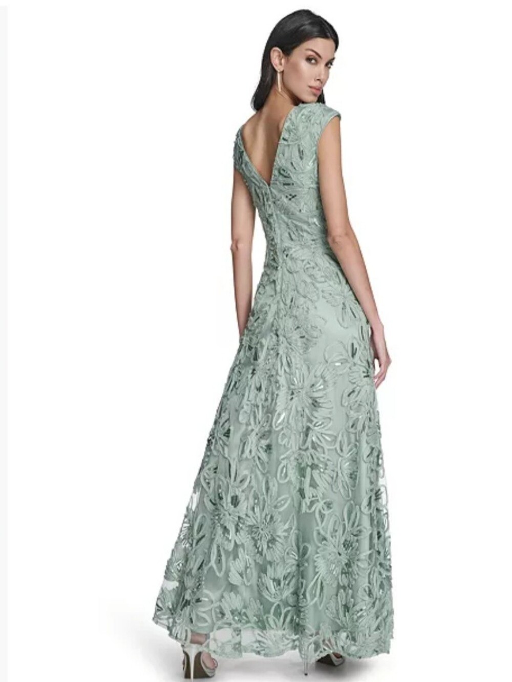 Eliza JWomen's V-Neck Ball Gown - Picture 4 of 14